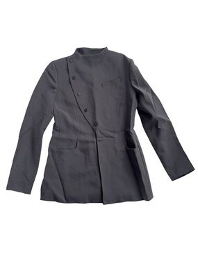 Coperni Charcoal Women's Asymmetrical Fitted Blazer Minimalist